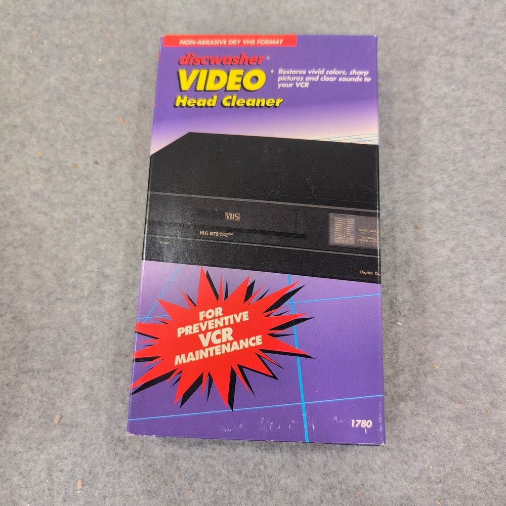 Discwasher Video Head Cleaner VHS Format Non-Abrasive Dry VCR Maintenance 1780